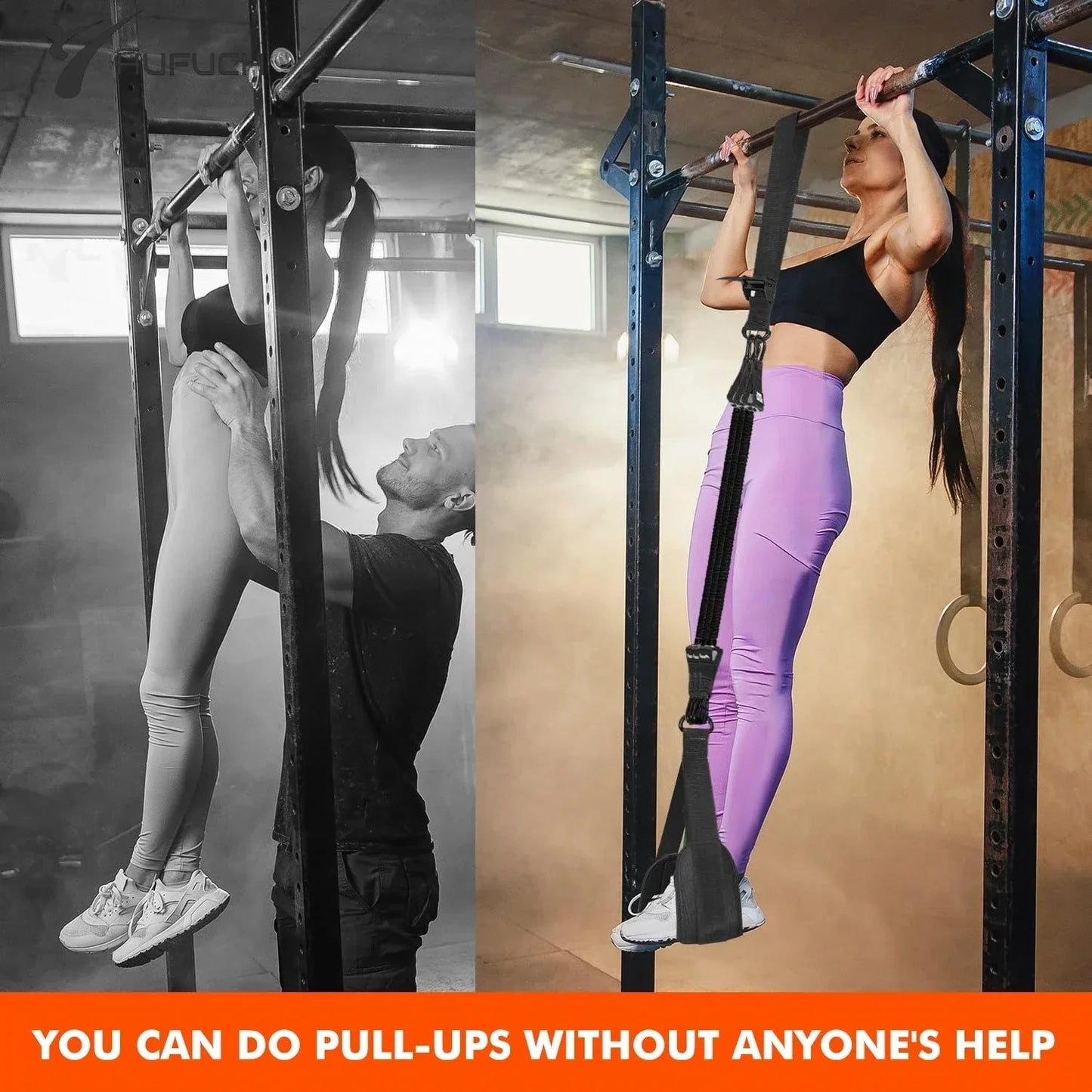 Pull-Up Assistance Bands Set 300LB Resistance Black-4